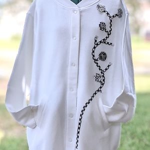 Snap front fleece jacket Pinwheel Flowers